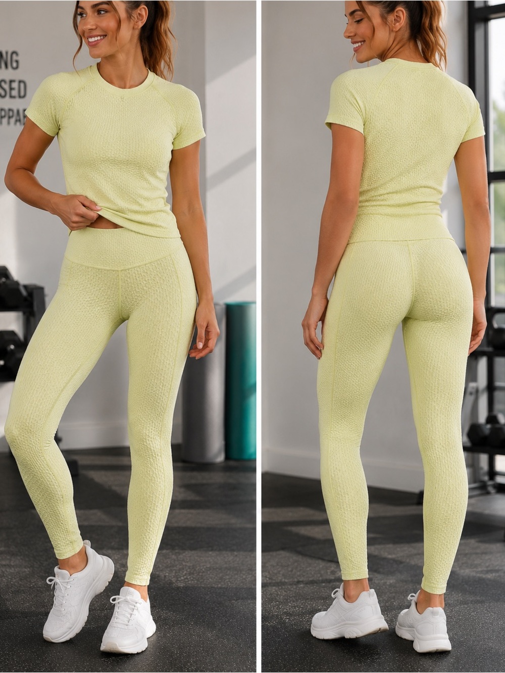 Tek Gear- NWT Women’s Bright Yellow Activewear Set Size M/L